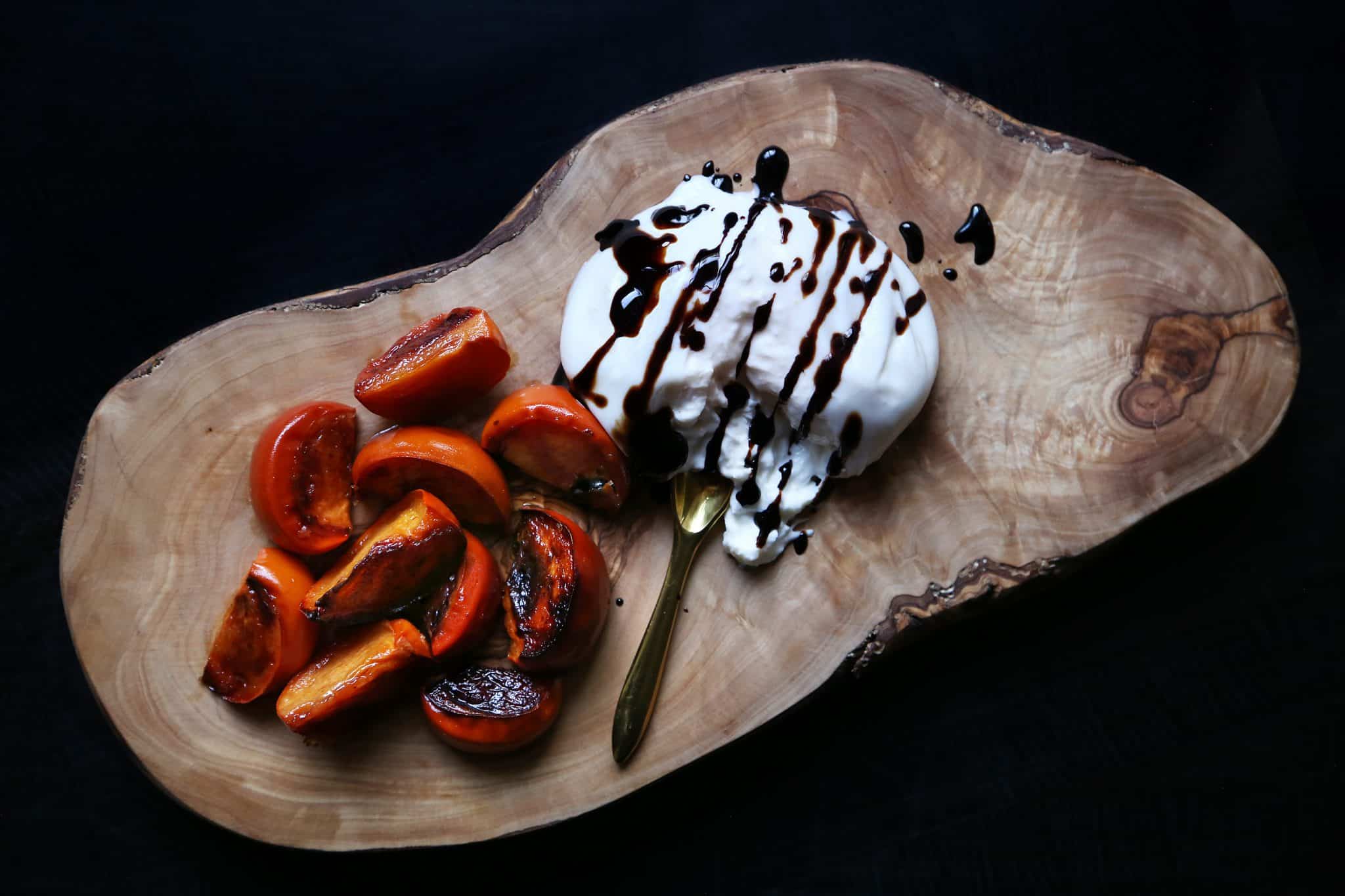 Roasted Persimmons and Burrata Recipe by Tiffani Thiessen