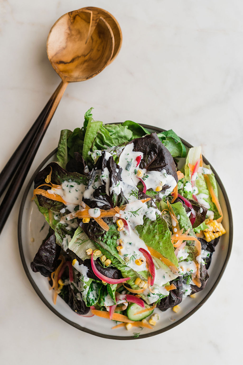 Little Gem Salad with Dilly Ranch Dressing