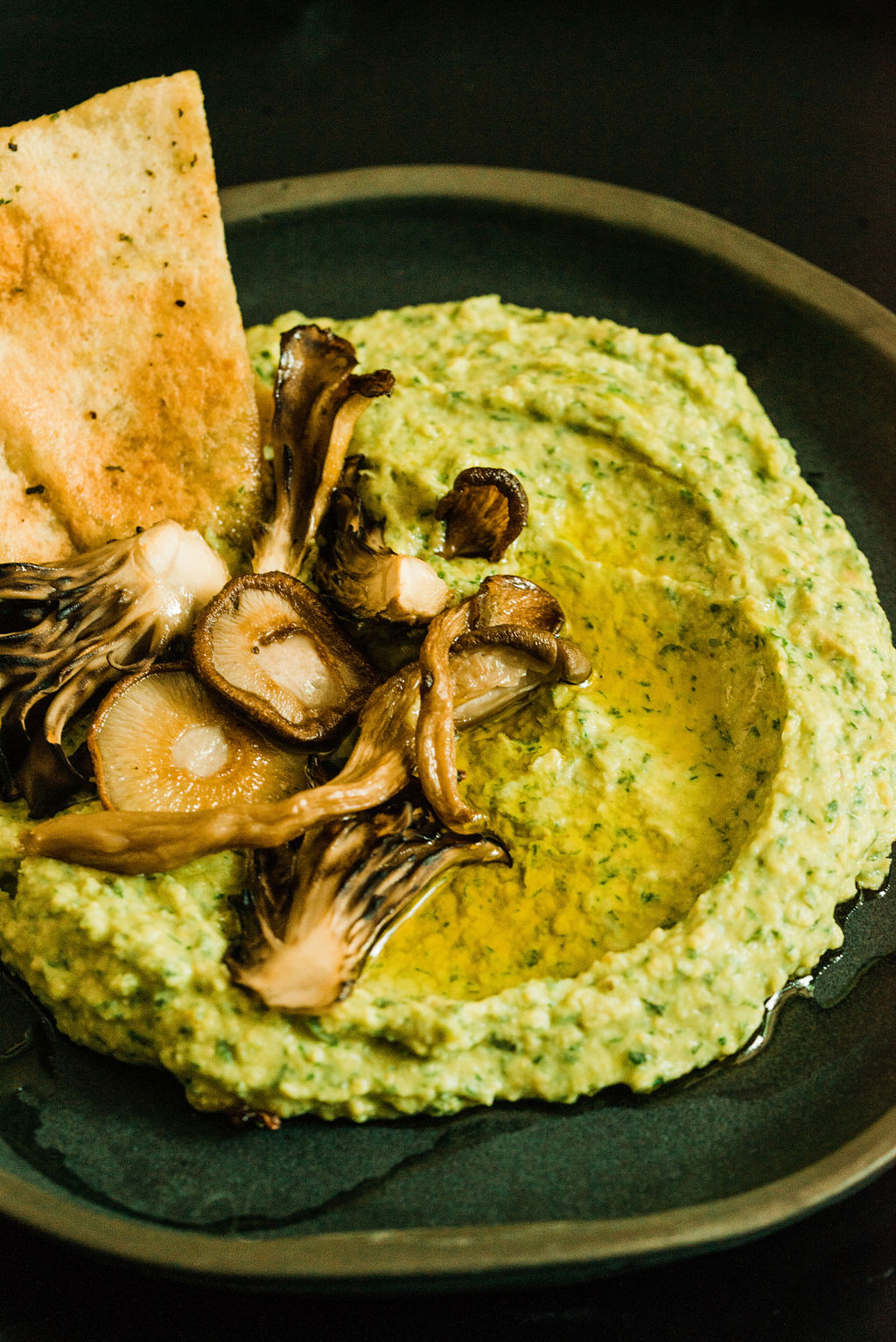 Herb Hummus with Wild Mushrooms Tiffani Thiessen